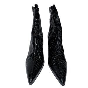 NWT: Stuart Weitzman Buckleboot Black Sioux Croco